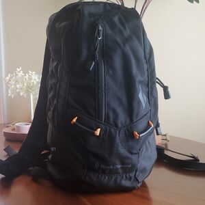 Black Diamond Black Backpack with Orange Accents